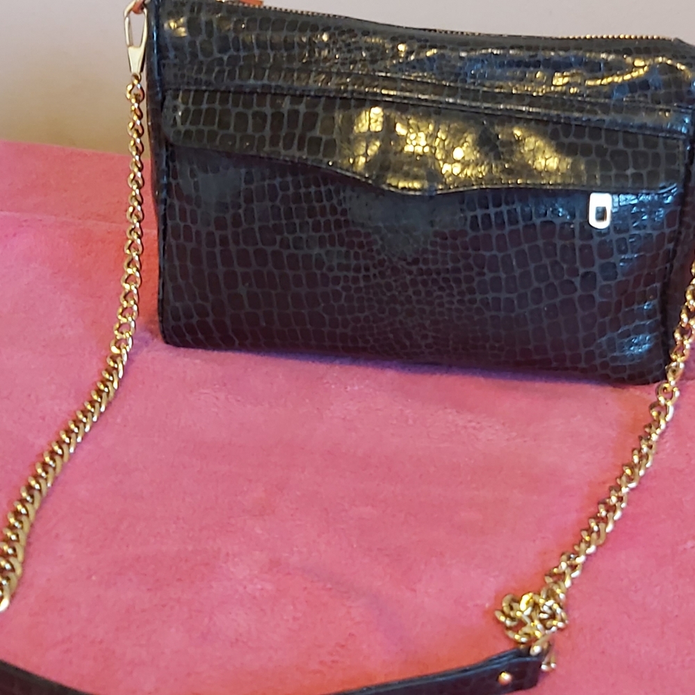 Black snakeskin Rebecca Minkoff purse